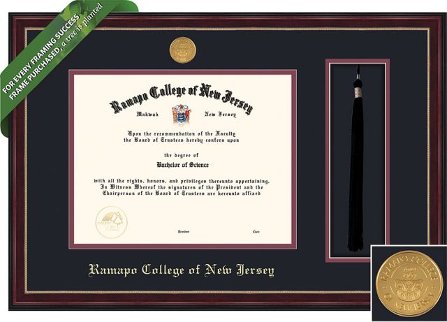Ramapo College of New Jersey 8.5'' x 11'' Windsor Diploma Frame