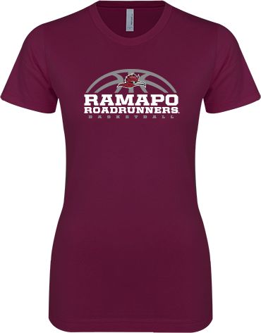 Ramapo Next Level Ladies SoftStyle Junior Fitted Tee Ramapo Roadrunners Basketball Half Ball - ONLINE ONLY