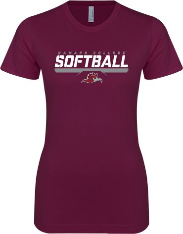 Ramapo Next Level Ladies SoftStyle Junior Fitted Tee Ramapo College Softball Stencil - ONLINE ONLY