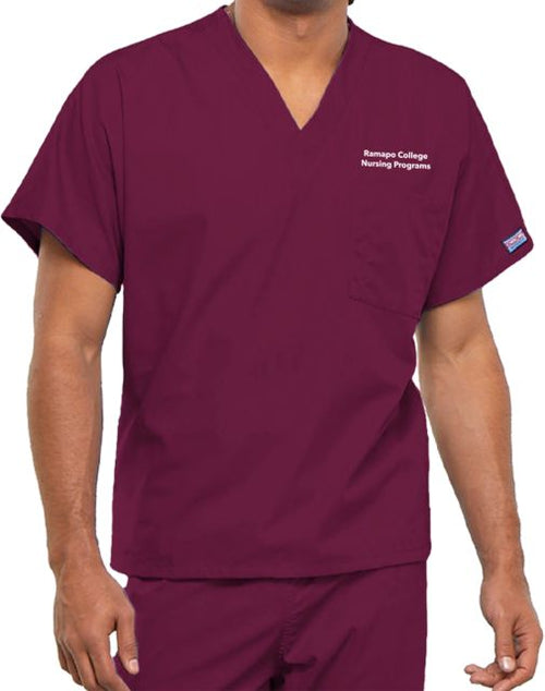 Unisex Wine WW Originals Neck Scrub Top  - ONLINE ONLY